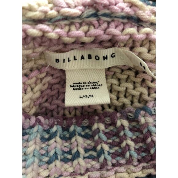 Billabong Women's Large Fade Out Space Dyed Stripe Pull-Over Knit Sweater NEW - Picture 8 of 8